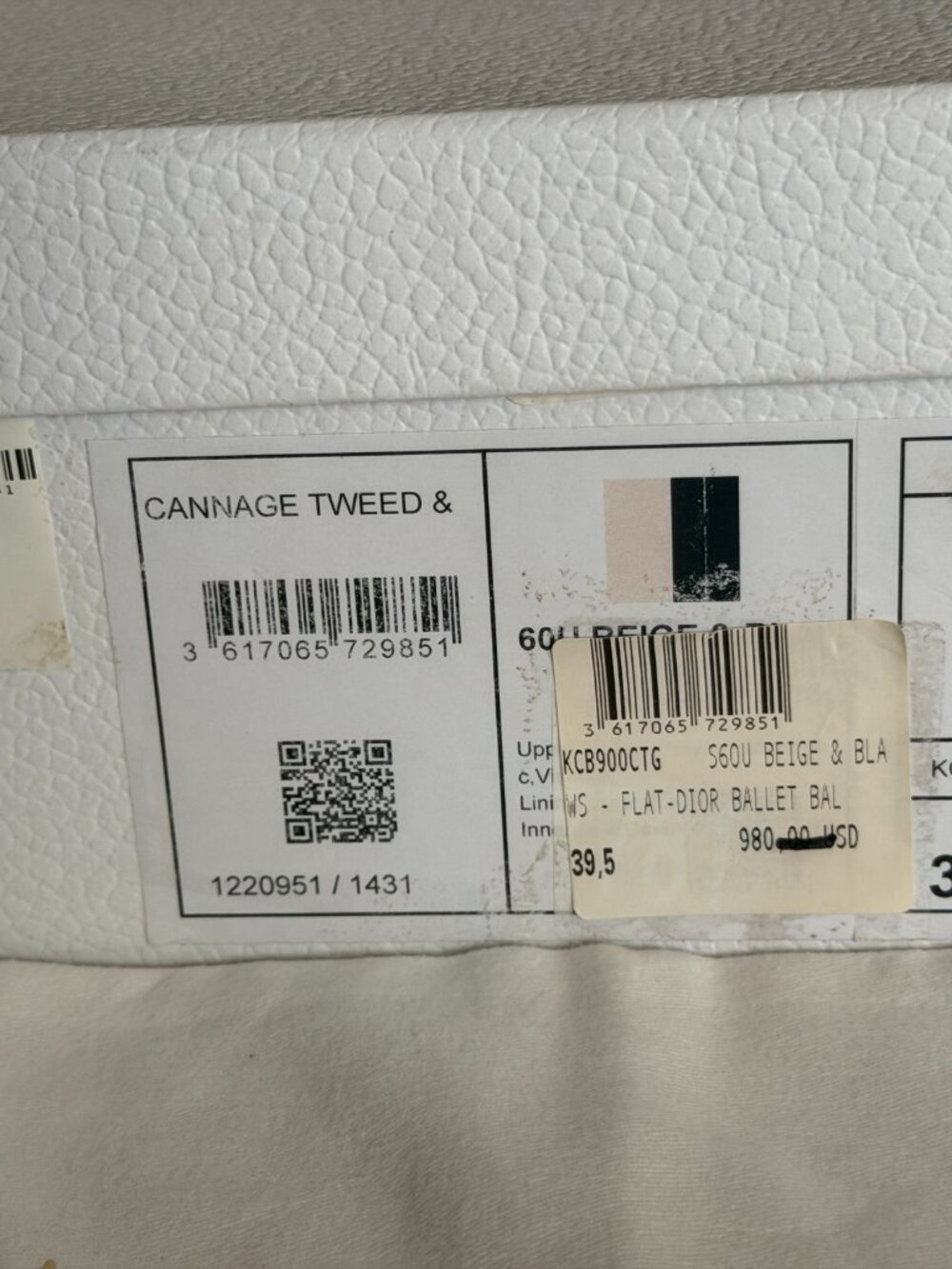 Christian Dior Cannage Tweed Ballerina Flats 39.5 - Picture 9 of 9
